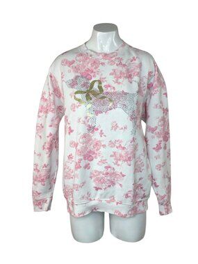 Victoria's Secret PINK x LoveShackFancy Bling Dog Sweatshirt, Floral, Size XS